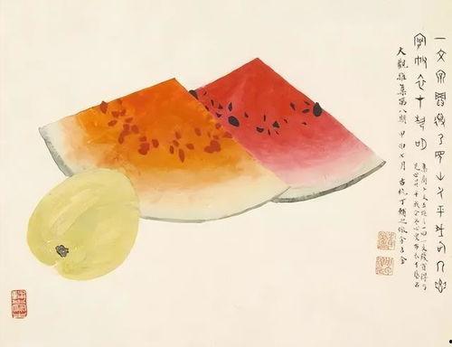 水墨画吃瓜,一场视觉与味觉的盛宴